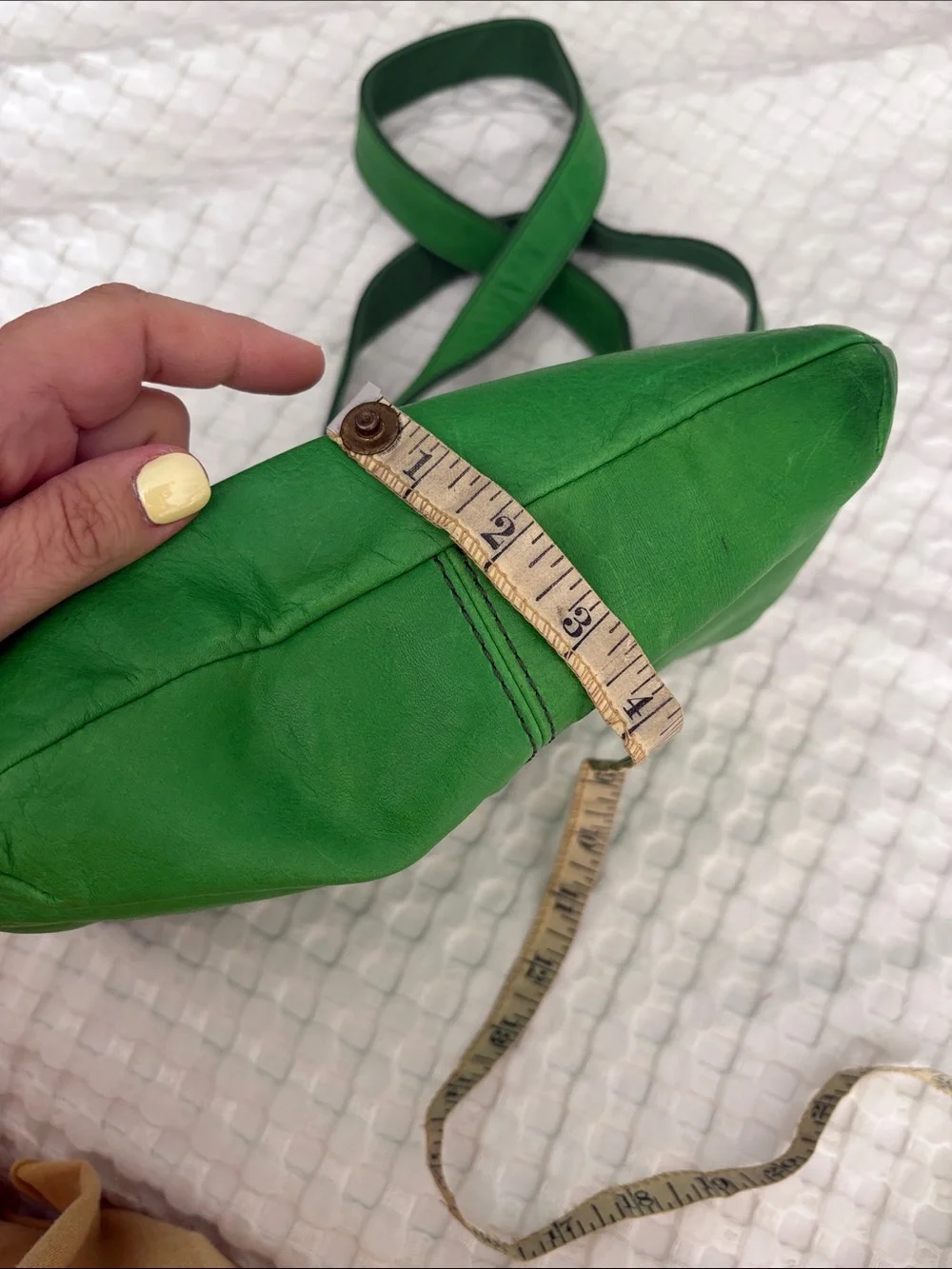 Fossil Green Leather Crossbody Bag